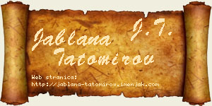 Jablana Tatomirov vizit kartica